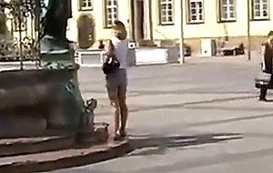 Flashing pussy outside in public